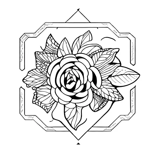 Merge the strength of gym workouts with the tranquility of nature tattoo design idea