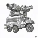 side view of the fortnite battle bus  tattoo design idea