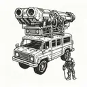 side view of the fortnite battle bus  tattoo design idea
