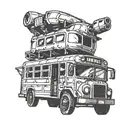 side view of the fortnite battle bus  tattoo design idea