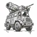 side view of the fortnite battle bus  tattoo design idea