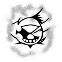 tatuaje simple basado en los 'Eternal Pose' de One Piece. Crea una brújula estilizada con forma redonda y bordes curvado tattoo design idea