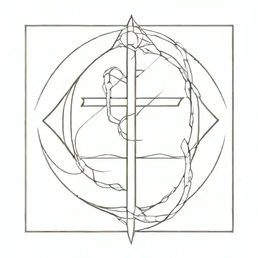 the cross anchors the heart and from the cross goes the light tattoo design idea