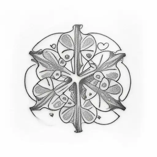 a five leaf clover tattoo. inspired by the anime black clover tattoo design idea