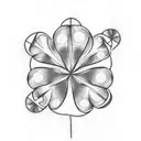 a five leaf clover tattoo. inspired by the anime black clover tattoo design idea