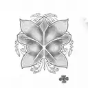 a five leaf clover tattoo. inspired by the anime black clover tattoo design idea
