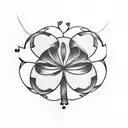 a five leaf clover tattoo. inspired by the anime black clover tattoo design idea