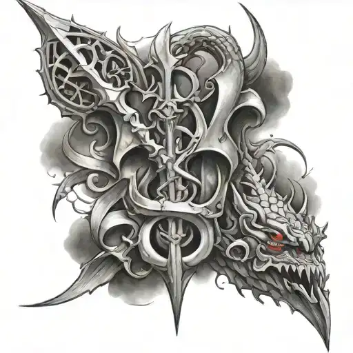 make a forearm sleeve tattoo of the trishula. Add a cobra wrapped around that trident tattoo design idea