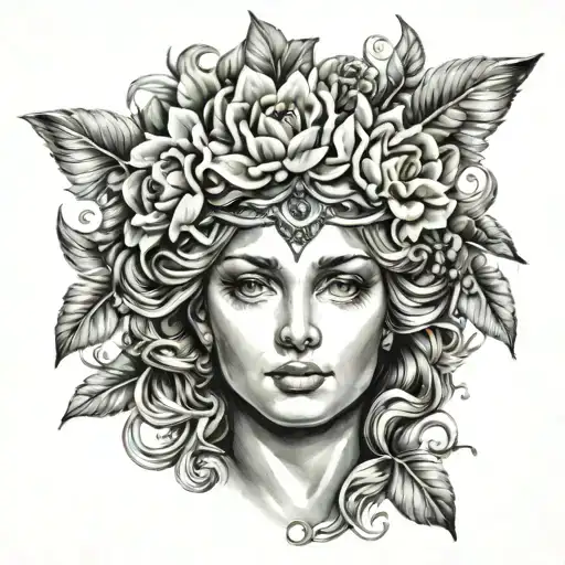 aphrodite goddess tattoo design idea