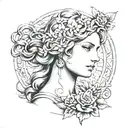 aphrodite goddess tattoo design idea