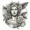 aphrodite goddess tattoo design idea