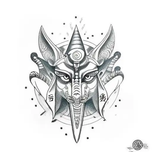 Anubis with orus eye Full arm tattoo design idea