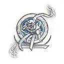 Smoke, Scorpion, Sub Zero, Sektor and Cyrax of Mortal Kombat in a pose tattoo design idea