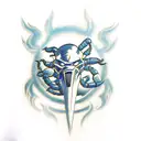 Smoke, Scorpion, Sub Zero, Sektor and Cyrax of Mortal Kombat in a pose tattoo design idea