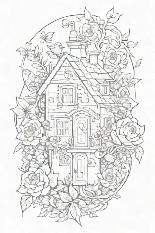 cottage core valentine tattoo design idea