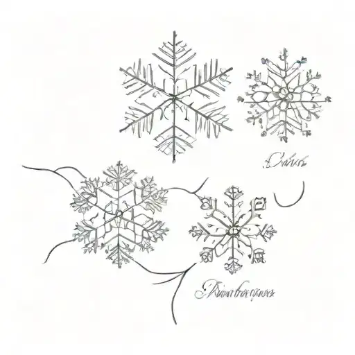 Couples tattoo that incorporates snowflakes, Minnesota, 2 daughters, our anniversary date of 09/08/2018, nature tattoo design idea