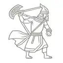 Slavic warrior with an axe tattoo design idea