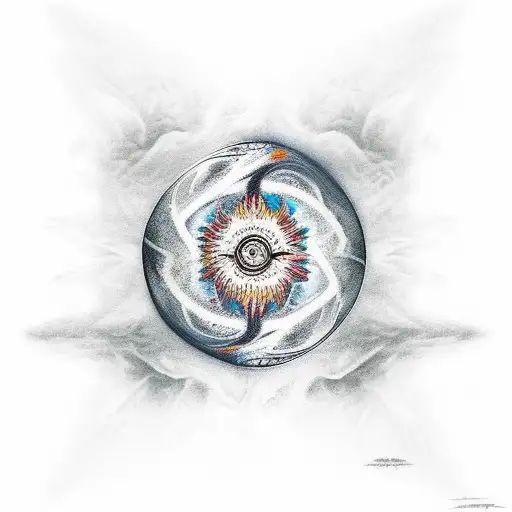 Underworld with souls floating in water tattoo design idea