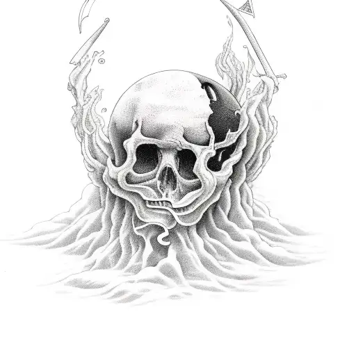 Charon from Greek mythology, ferrying the souls of the dead across the water tattoo design idea