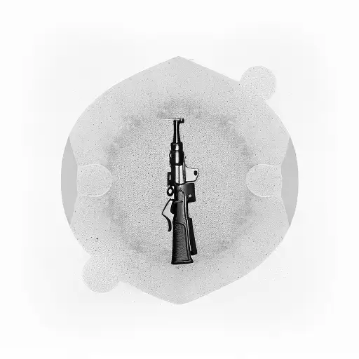 A collage of different types of firearms forming a larger design tattoo design idea