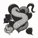 snake wrapped around heart tattoo design idea