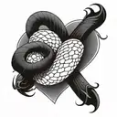 snake wrapped around heart tattoo design idea