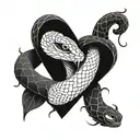 snake wrapped around heart tattoo design idea