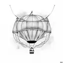 hot air balloon  tattoo design idea