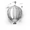 hot air balloon  tattoo design idea
