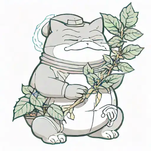 snorlax smoking weed plant growing tattoo design idea