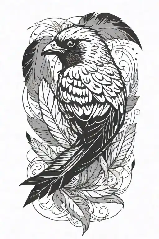 bird feathers  tattoo design idea