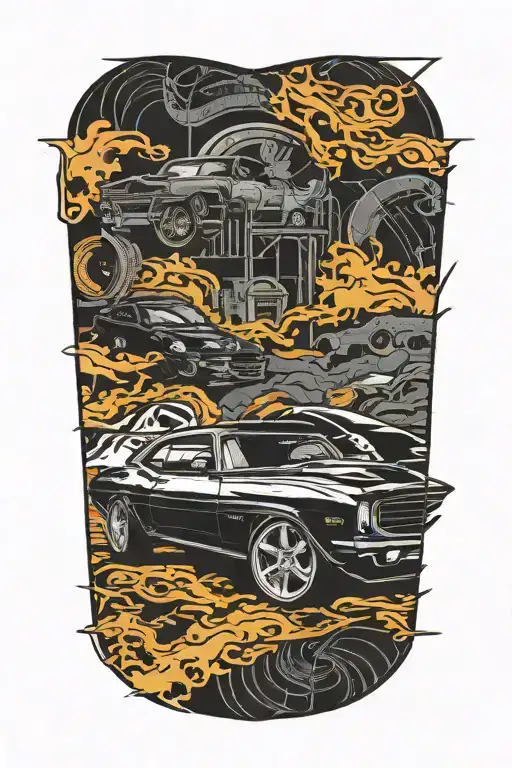 chevy 1969 camaro outline tattoo design idea