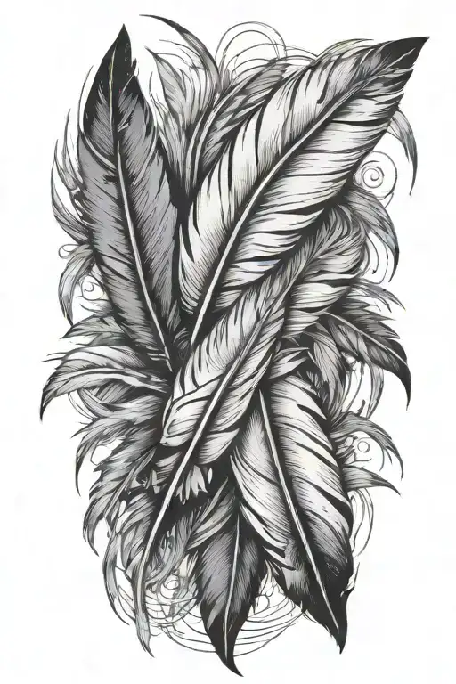 feathers no bird  tattoo design idea
