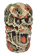 trex skull tattoo design idea