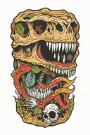 trex skull tattoo design idea