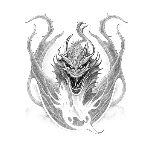 demon dragon tattoo design idea