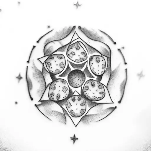 tattoo of dog paw print centered stars details stacked vertically feminine memorial  tattoo design idea