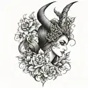 Faries and Maleficent and flowers blooming sleeve tattoo tattoo design idea