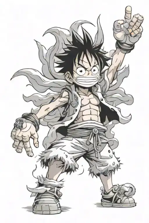 Luffy gear 5 tattoo design idea