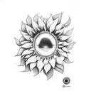 piglets with sunflowers tattoo design idea