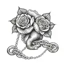 Black Lives Matter fist with broken chains and roses tattoo design idea