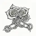 Black Lives Matter fist with broken chains and roses tattoo design idea