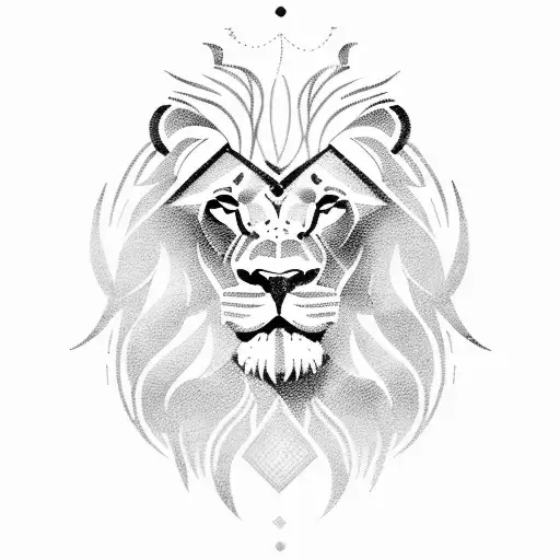 stoic symbols including lion, wineglass,  tattoo design idea