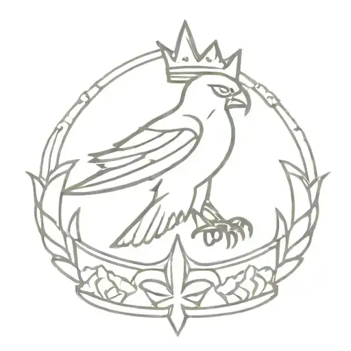 hawk crown cross  tattoo design idea