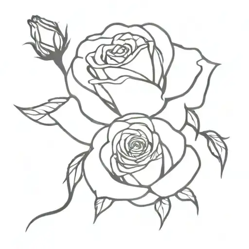 moment died roses tattoo design idea