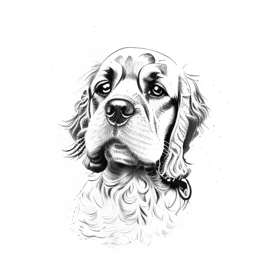 cocker spaniel tattoo design idea