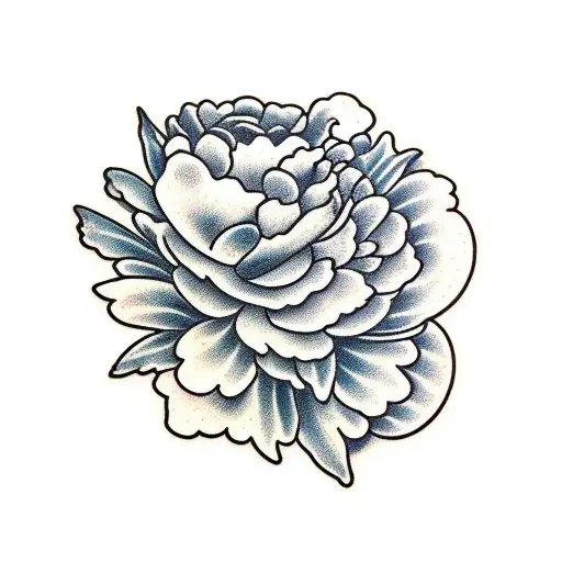 peony with butts tattoo design idea