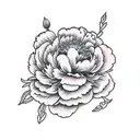 peony with butts tattoo design idea