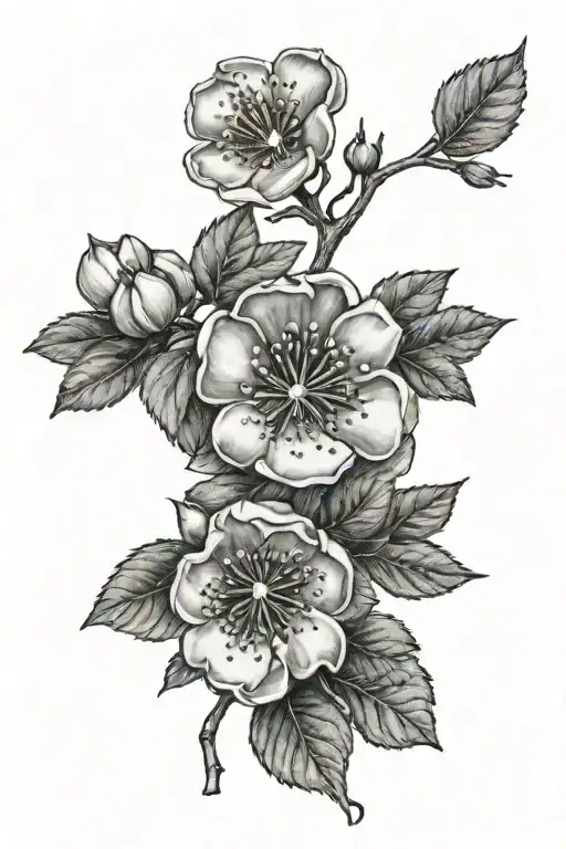 hawthorn flower sister tattoo tattoo design idea
