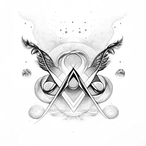 infinity with feather tattoo design idea
